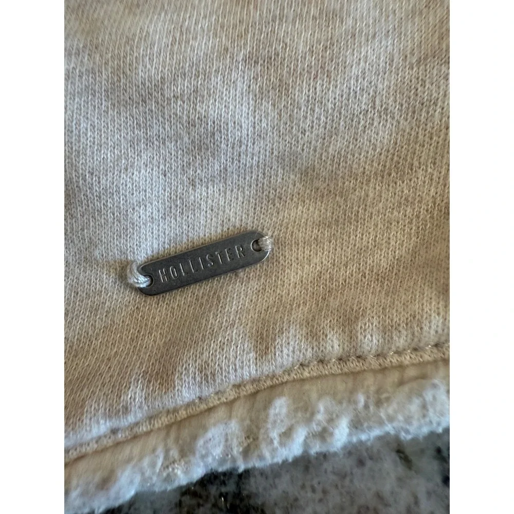 Hollister Womens Oatmeal Sherpa Lined Open Front Cardigan‎ Jacket Medium